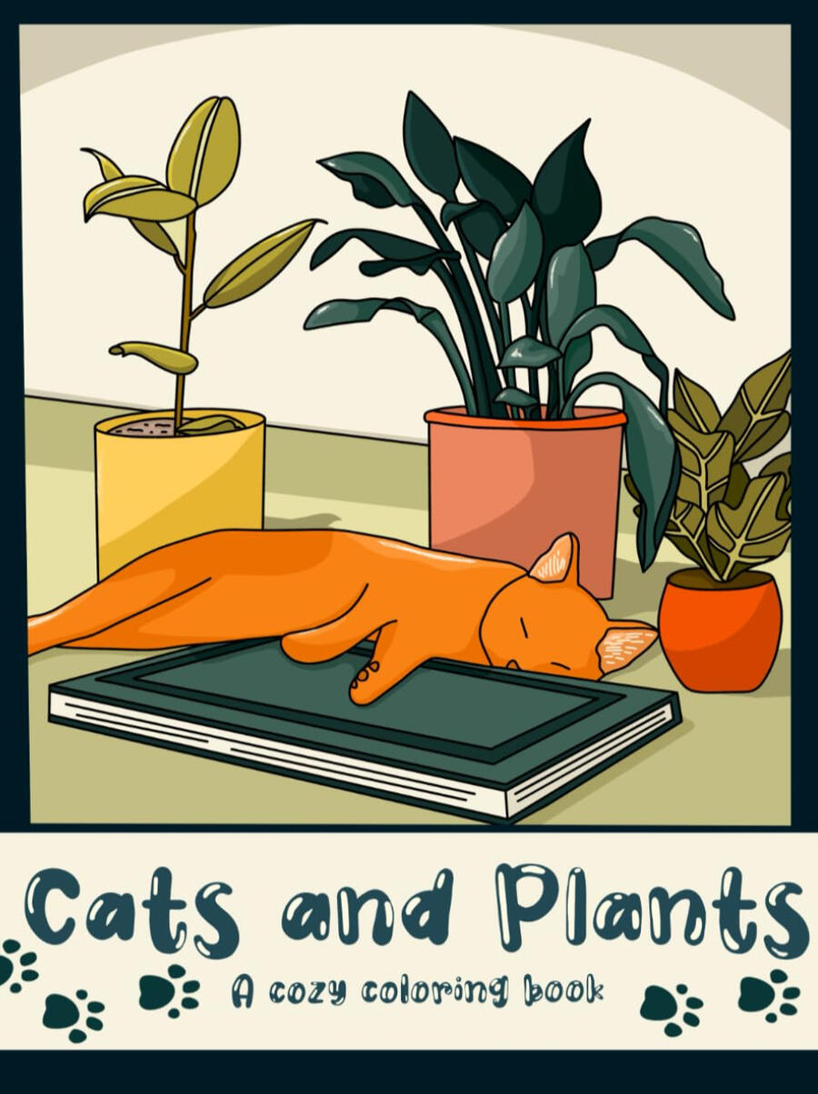 Cats & Plants Coloring Book Image of Cats and Plants Coloring Book
